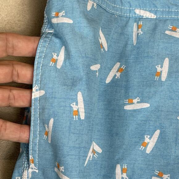 Johnnie O Swim Trunk Mens XXL Blue Arno Half Elastic Surf Short Relaxed Fit - Picture 9 of 14